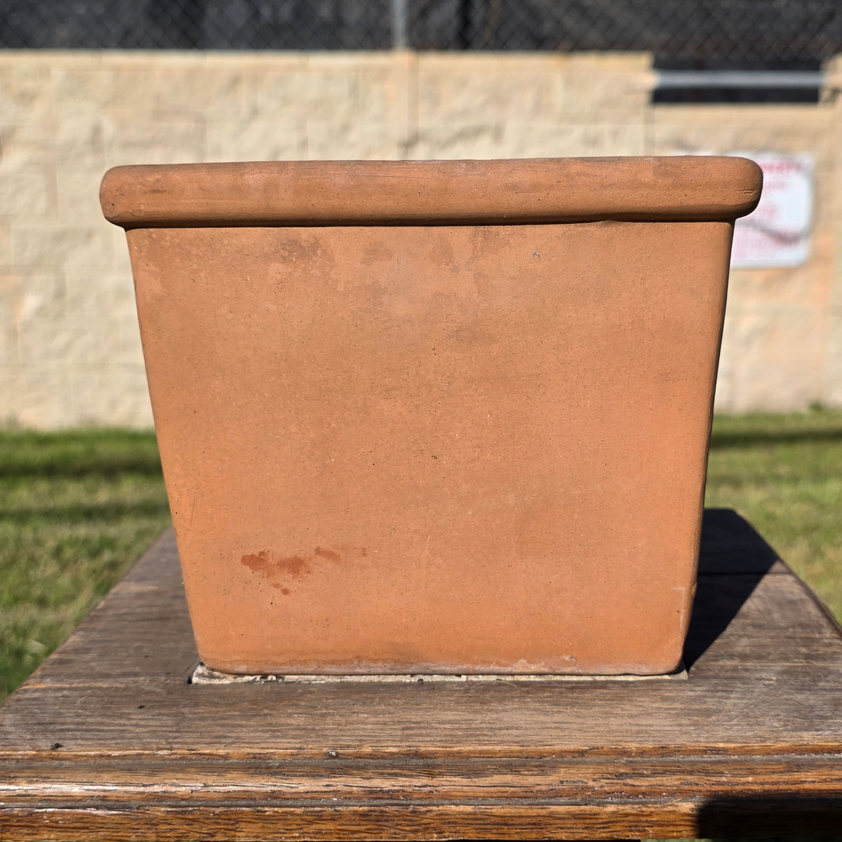 Vintage Terracotta Square Planter Tapered Flower Pot Heavy Rim Clay Garden 7"