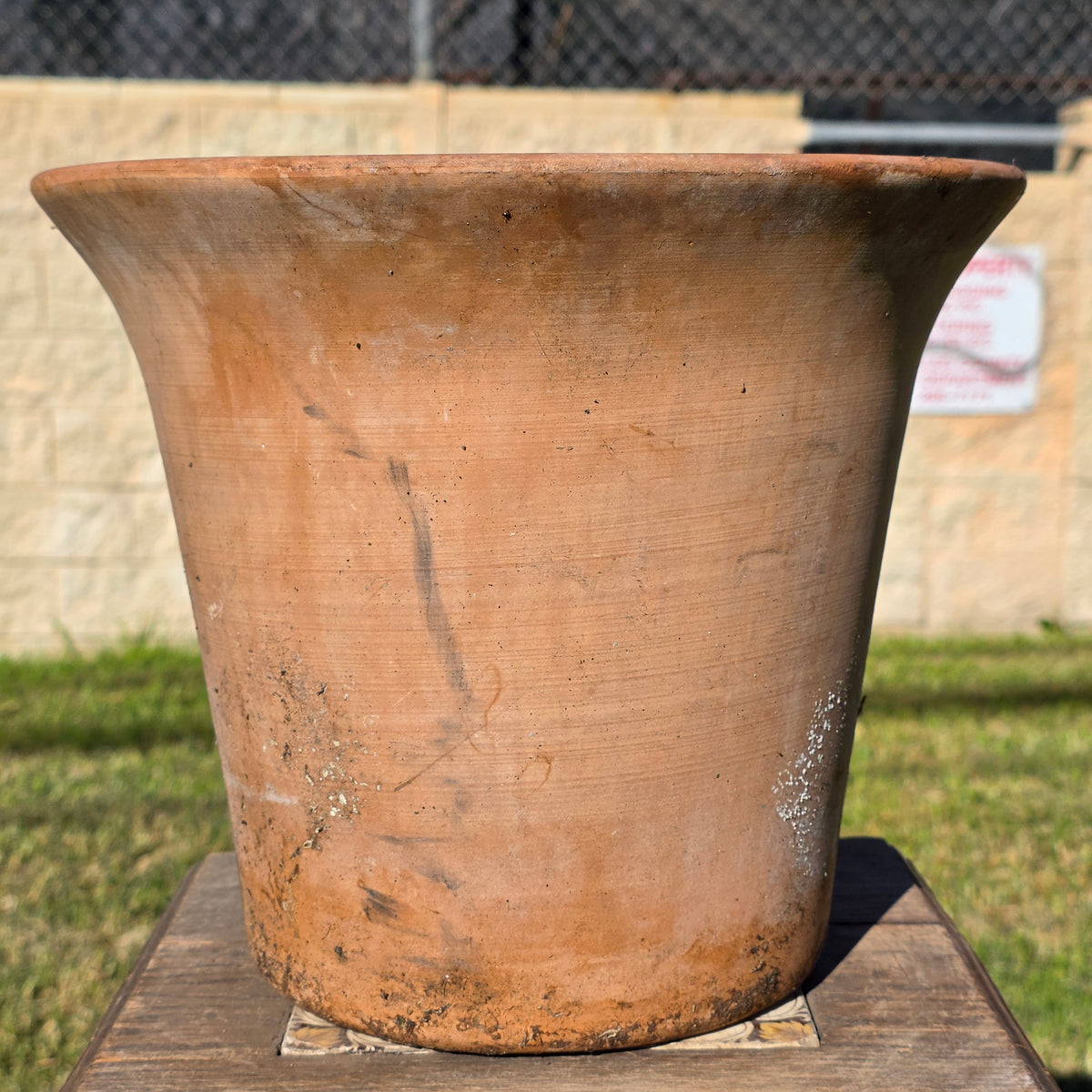 Vintage Terracotta Planter Flared Rim Flower Pot Weathered Clay Garden 11"