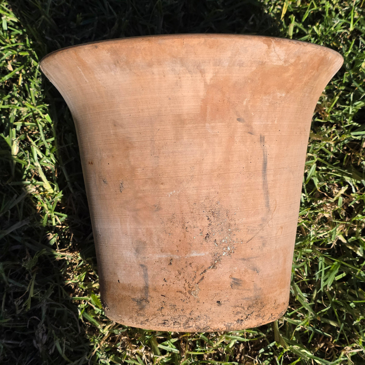 Vintage Terracotta Planter Flared Rim Flower Pot Weathered Clay Garden 11"