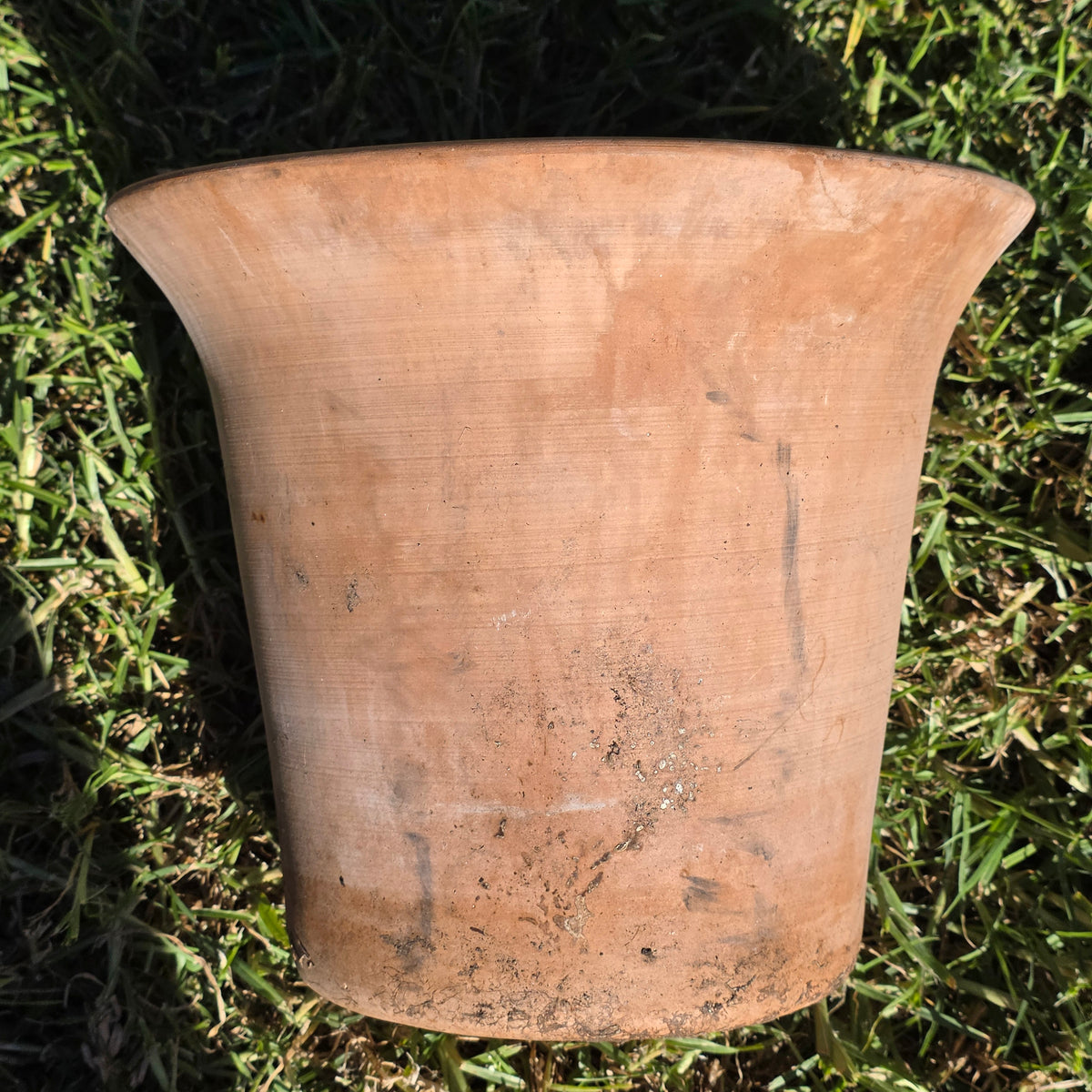 Vintage Terracotta Planter Flared Rim Flower Pot Weathered Clay Garden 11"