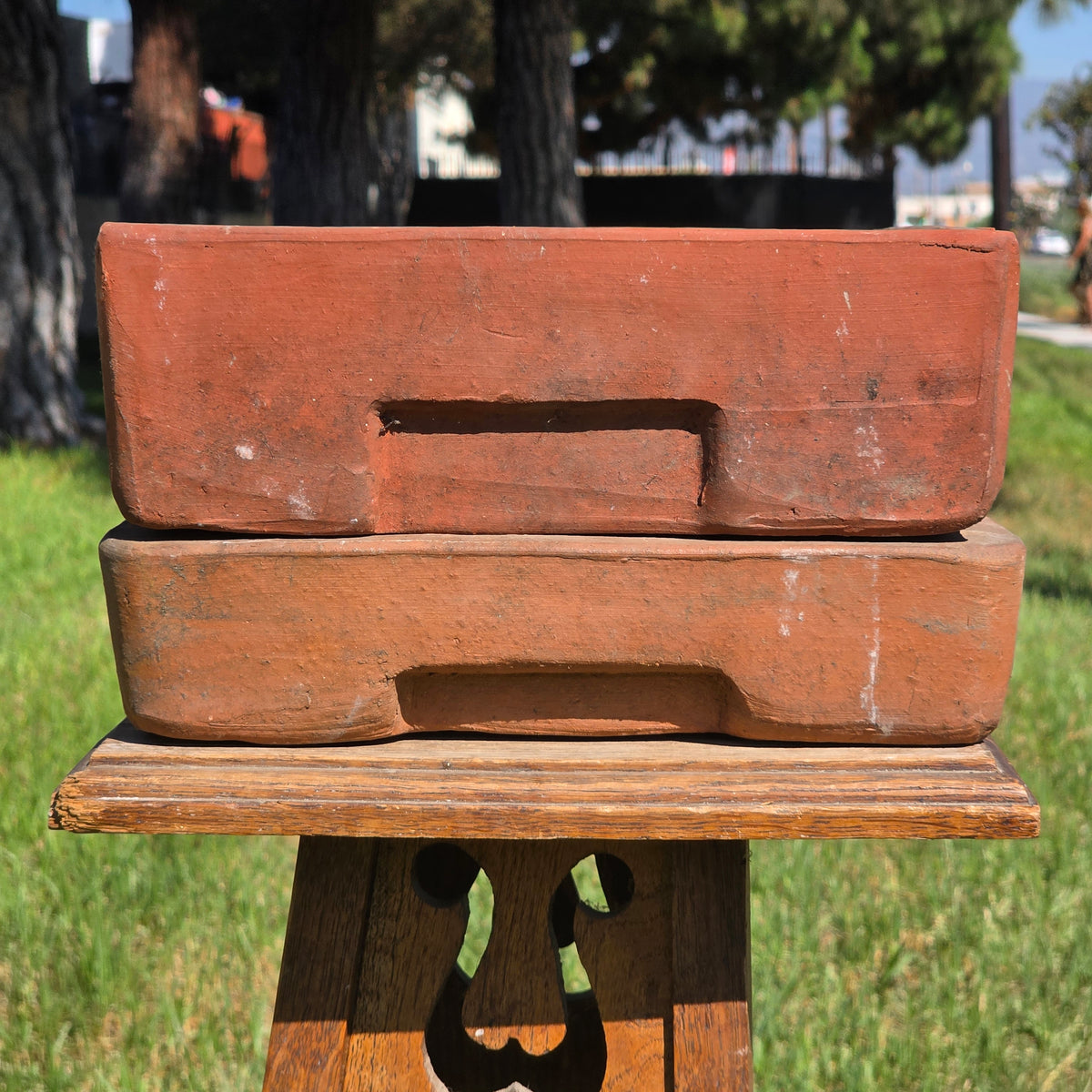 Vtg Toscana Terracotta Bonsai Planter Pot Square Succulent Cachepot with Saucer