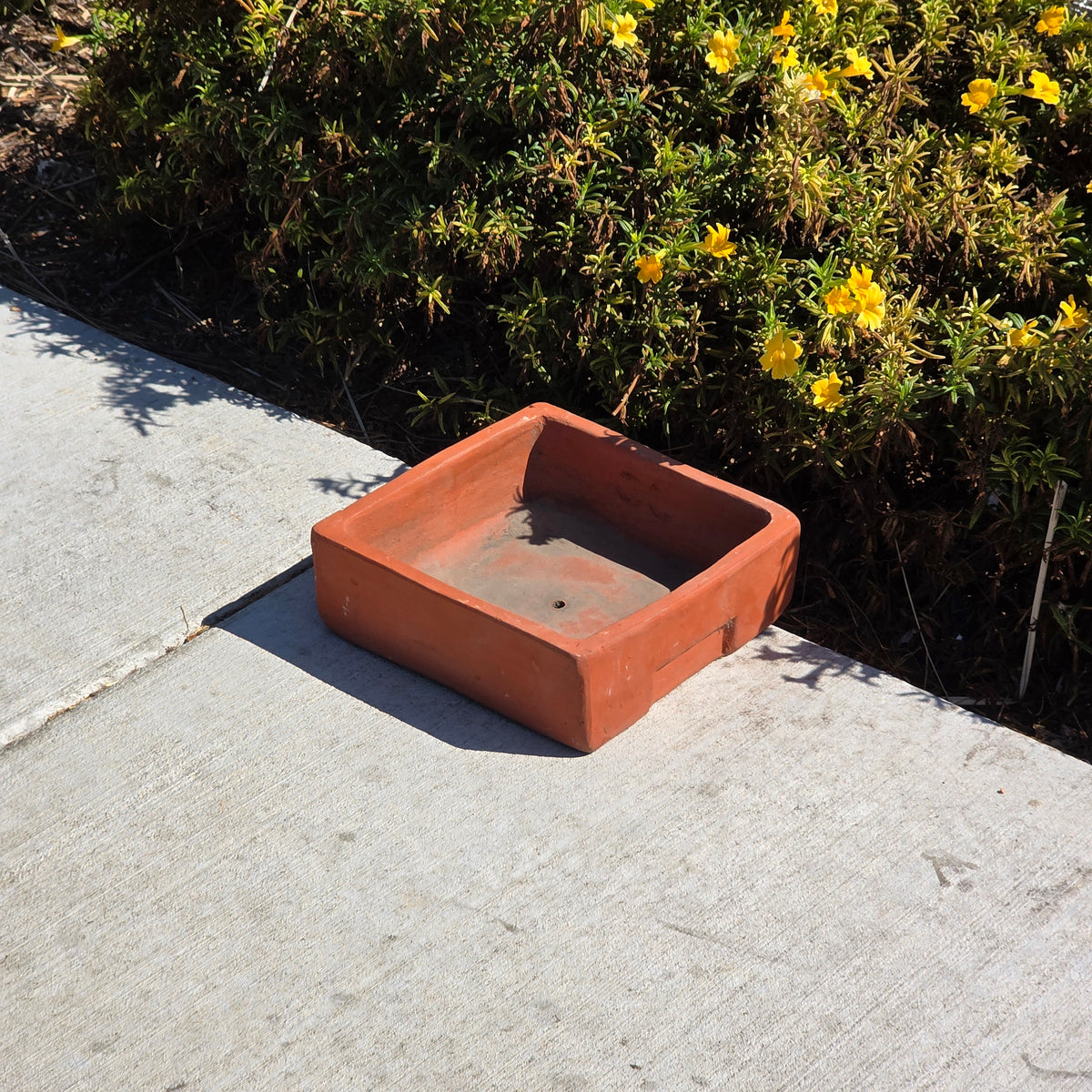 Vintage Toscana Terracotta Bonsai Planter Pot Square Succulent Cachepot