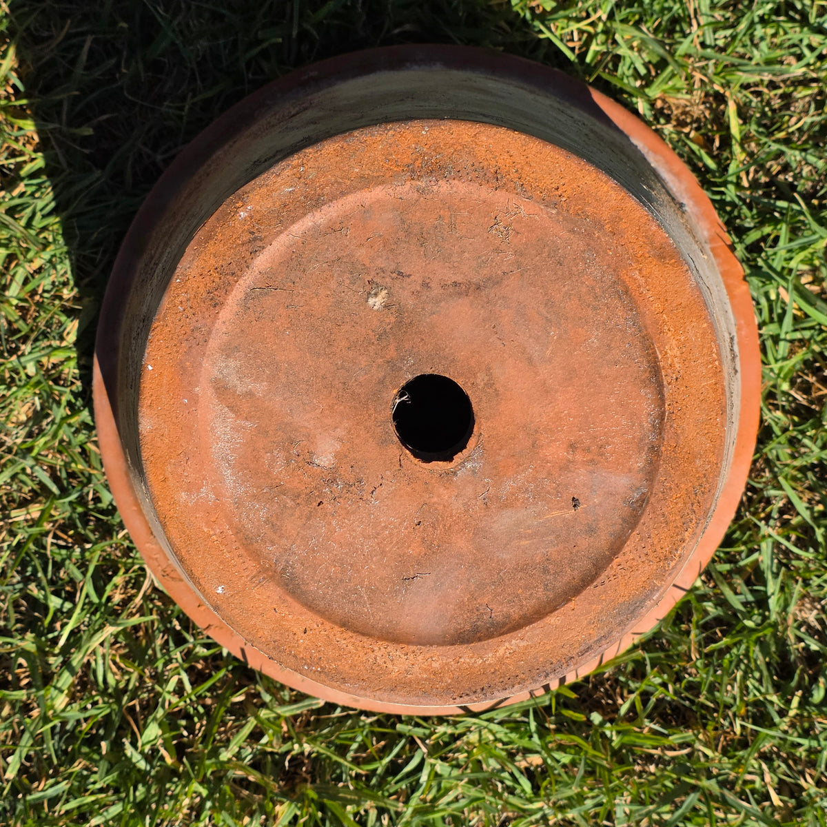 Reserved/Vintage Terracotta Planter Large Rustic Clay Flower Pot Heavy Garden Aged Patina