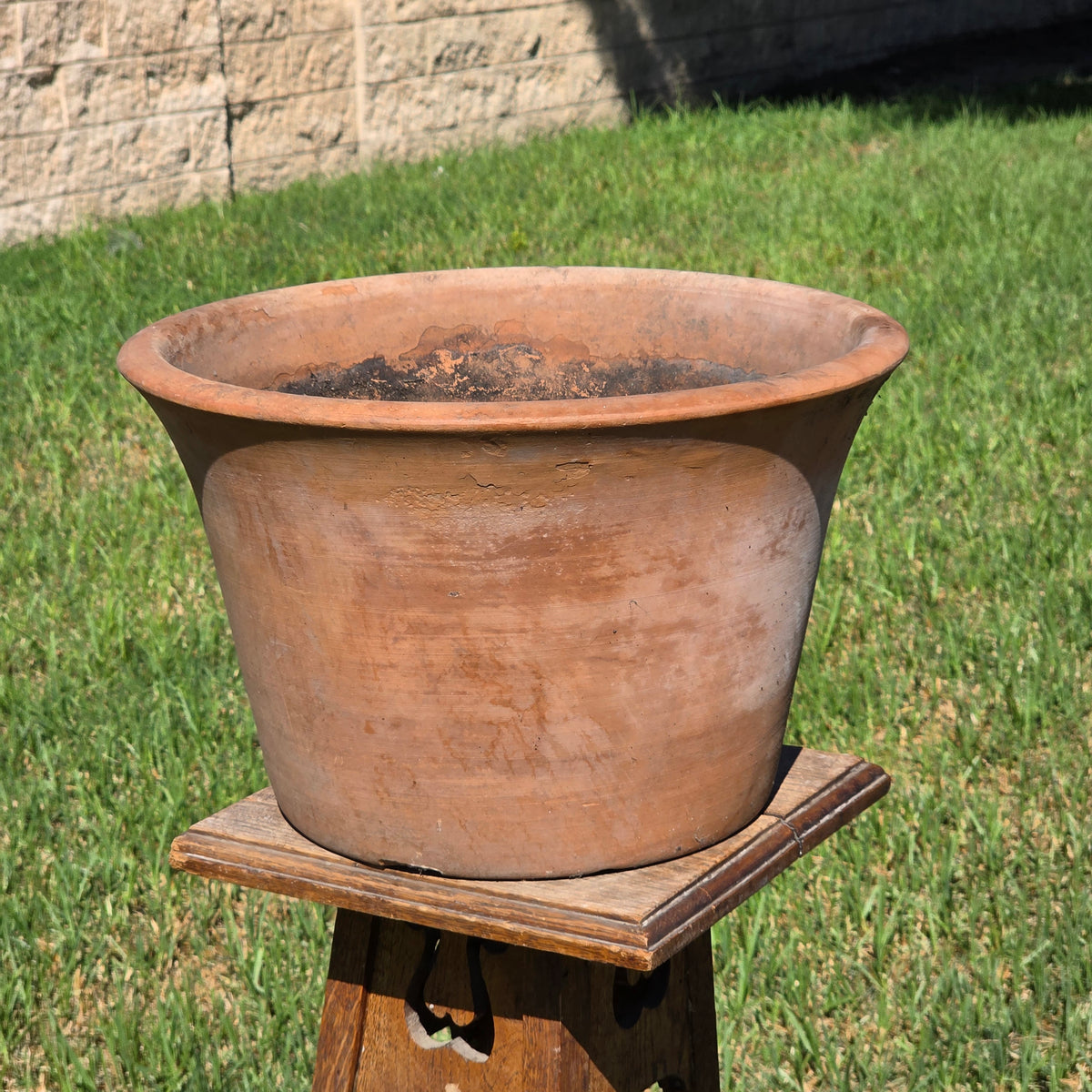 Vintage Terracotta Planter Large Italian Azalea Pot Rustic Clay Flower Bowl 15"