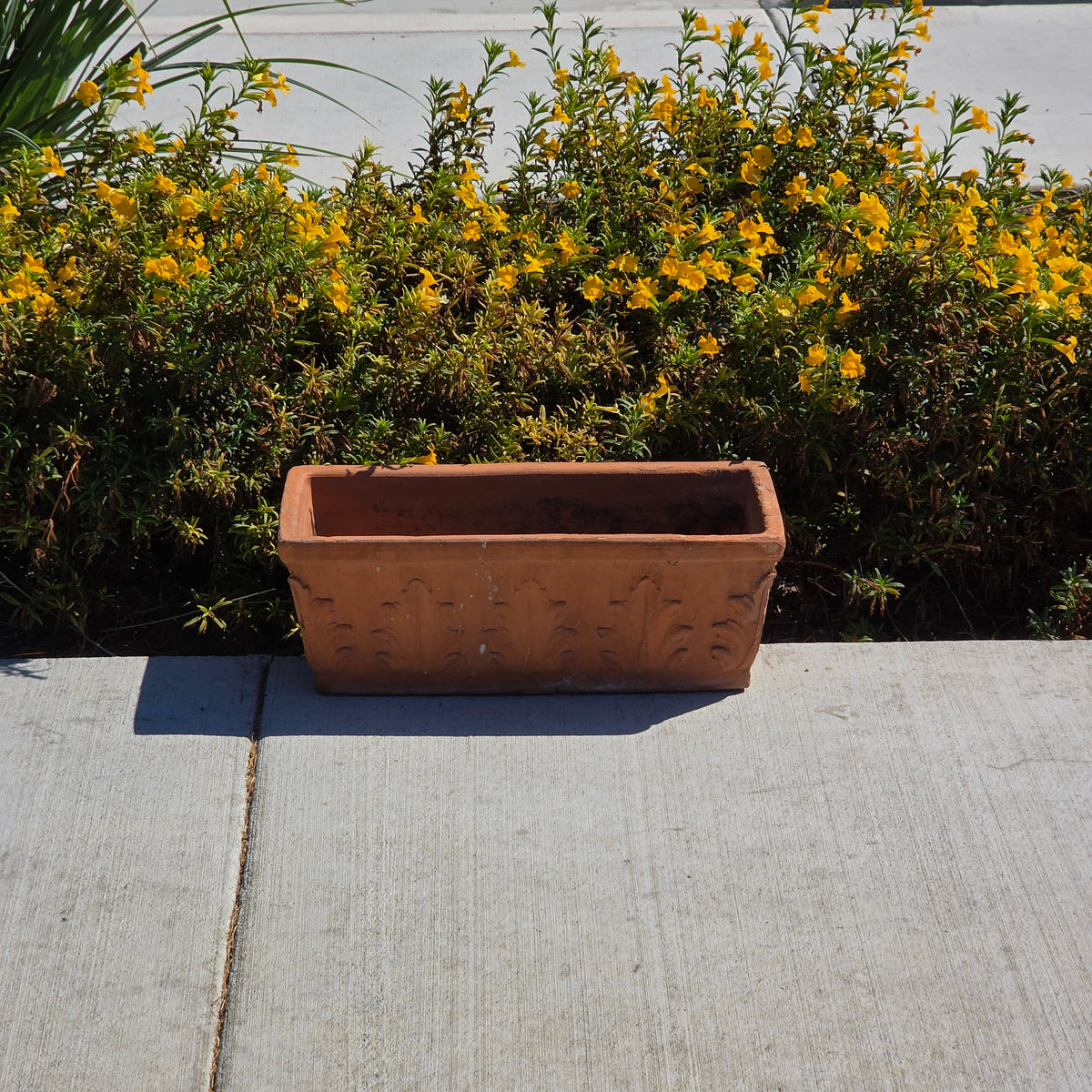 Vintage SILMA Italy Terracotta Rectangular Planter 20" Acanthus Leaf Window Box