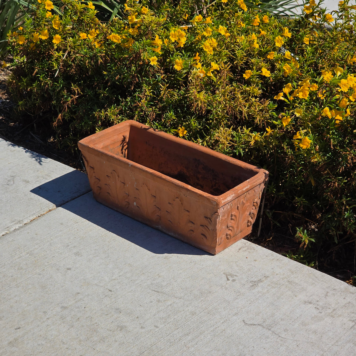 Vintage SILMA Italy Terracotta Rectangular Planter 20" Acanthus Leaf Window Box