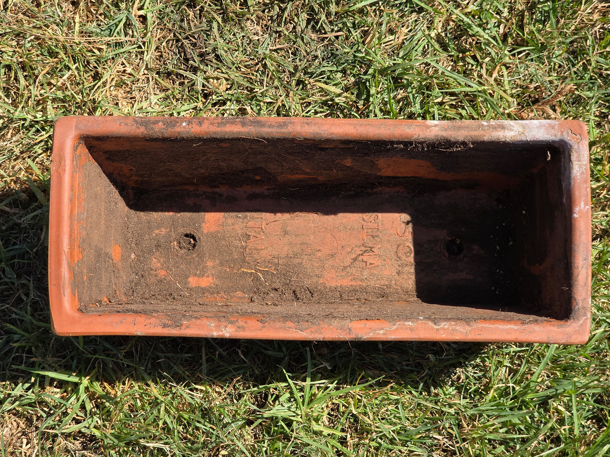 Vintage SILMA Italy Terracotta Rectangular Planter 20" Acanthus Leaf Window Box