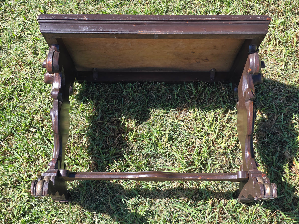 Universal Pictures Prop Antique French Renaissance Cherub Trestle Side Table