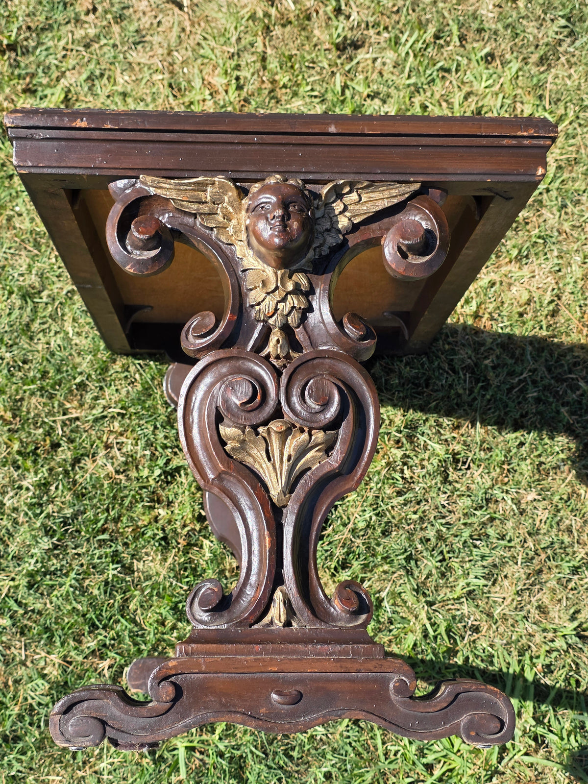 Universal Pictures Prop Antique French Renaissance Cherub Trestle Side Table