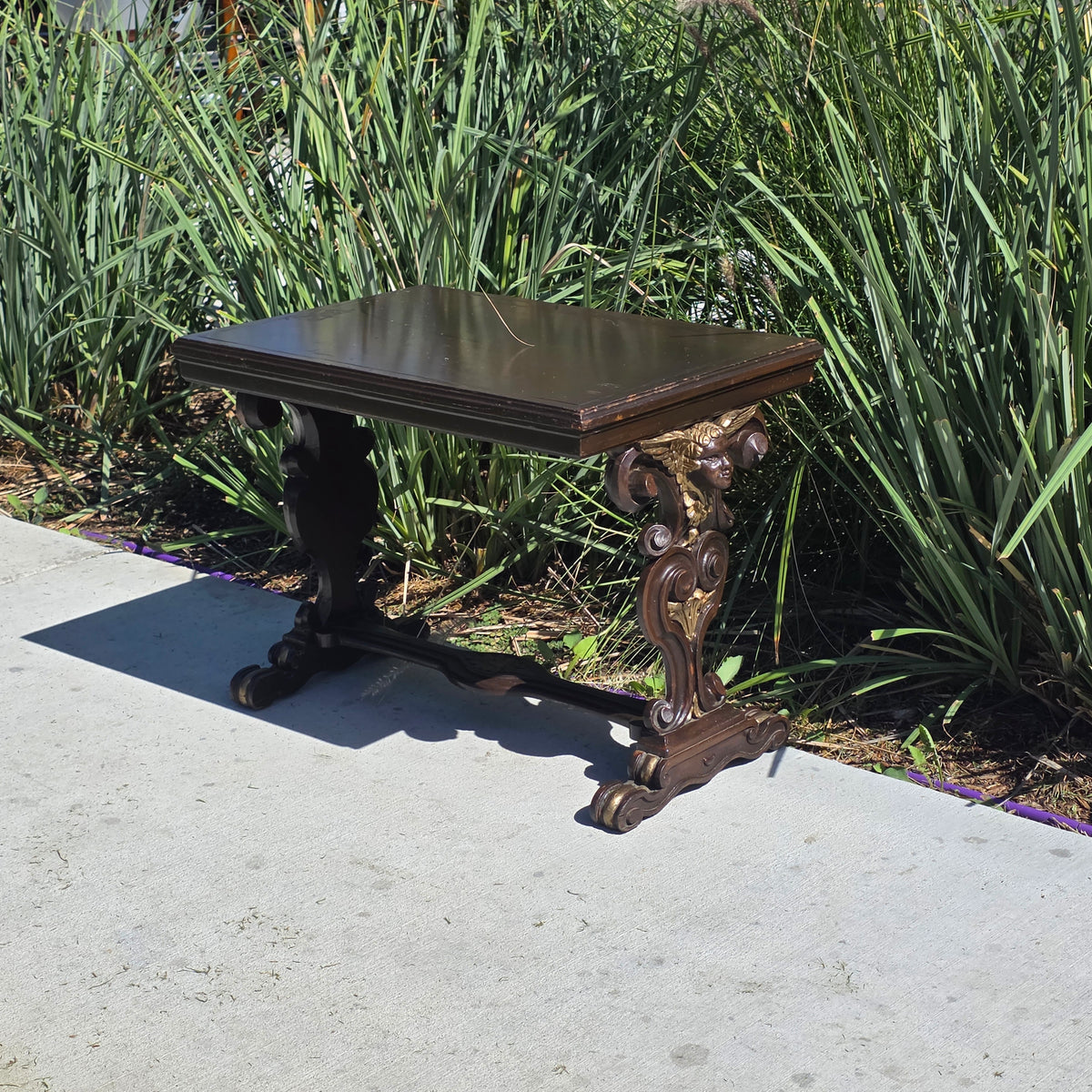 Universal Pictures Prop Antique French Renaissance Cherub Trestle Side Table