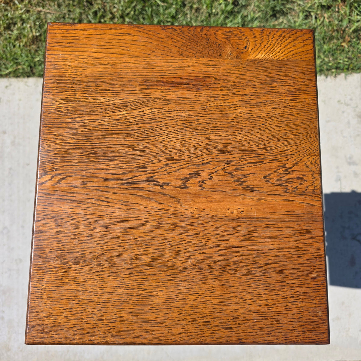 Antique Oak Card Catalog 2 Drawer Library File Box Desk Recipe Holder (Damage)