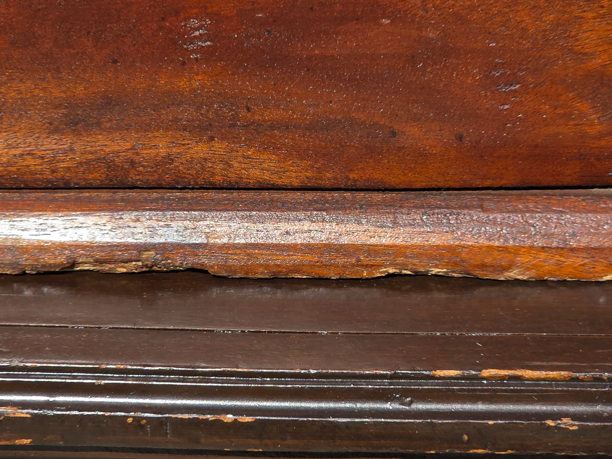 Antique Dutch Colonial Teak Wood Blanket Box Trunk Studded Brass Inlaid Chest