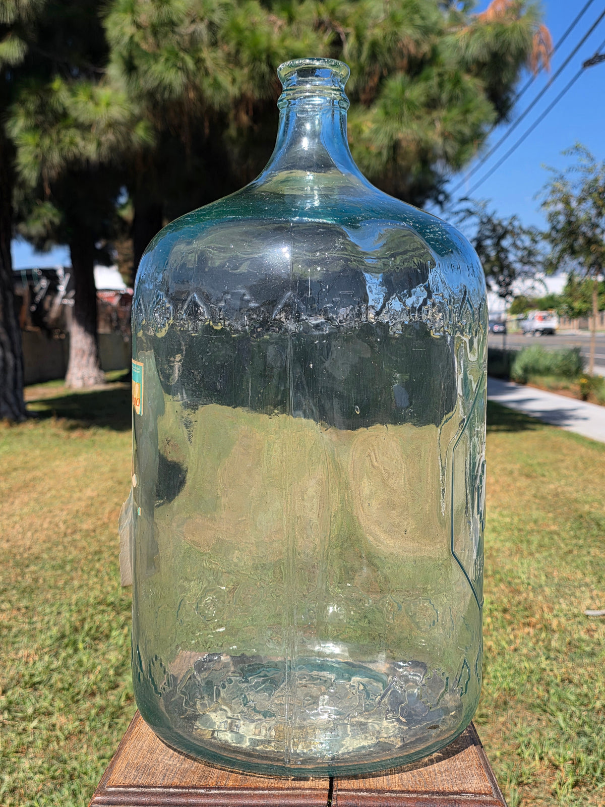 Vintage Arrowhead Puritas 5 Gallon Glass Water Bottle Carboy Wood Crate 1957