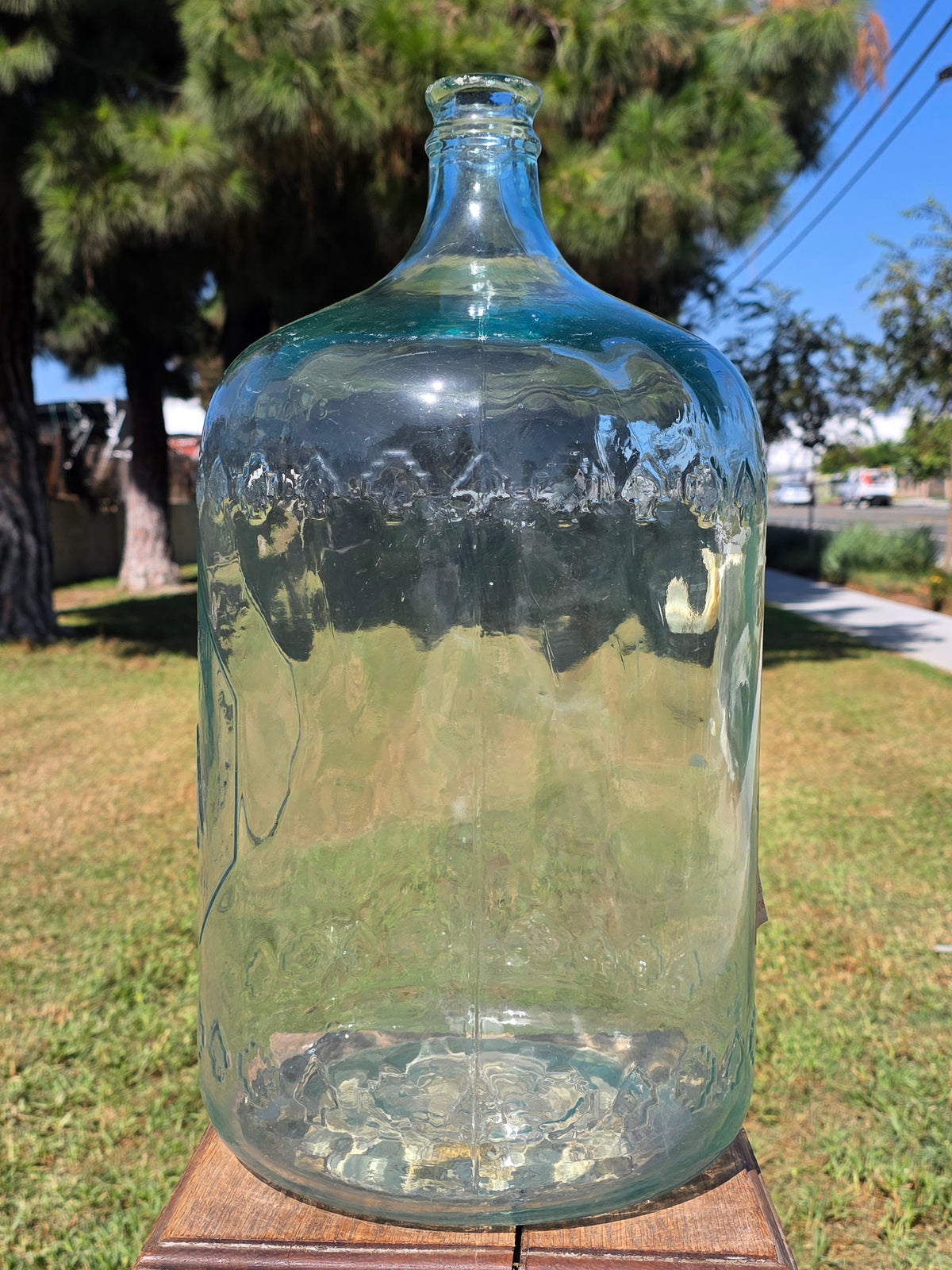 Vintage Arrowhead Puritas 5 Gallon Glass Water Bottle Carboy Wood Crate 1957