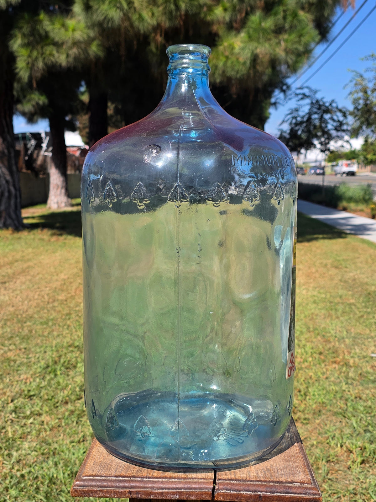 Vintage Arrowhead Puritas 5 Gallon Glass Water Bottle Carboy Wood Crate 1973 (Damage)