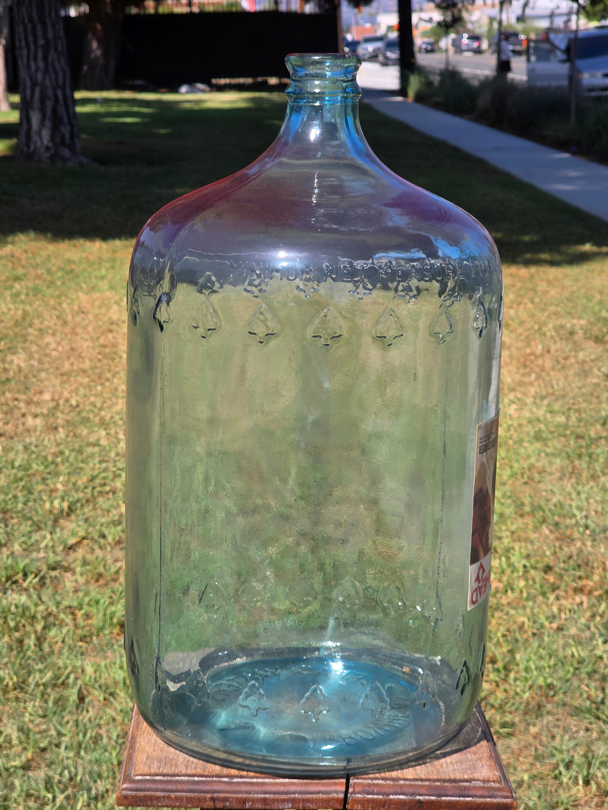 Vintage Arrowhead Puritas 5 Gallon Glass Water Bottle Carboy Wood Crate 1976