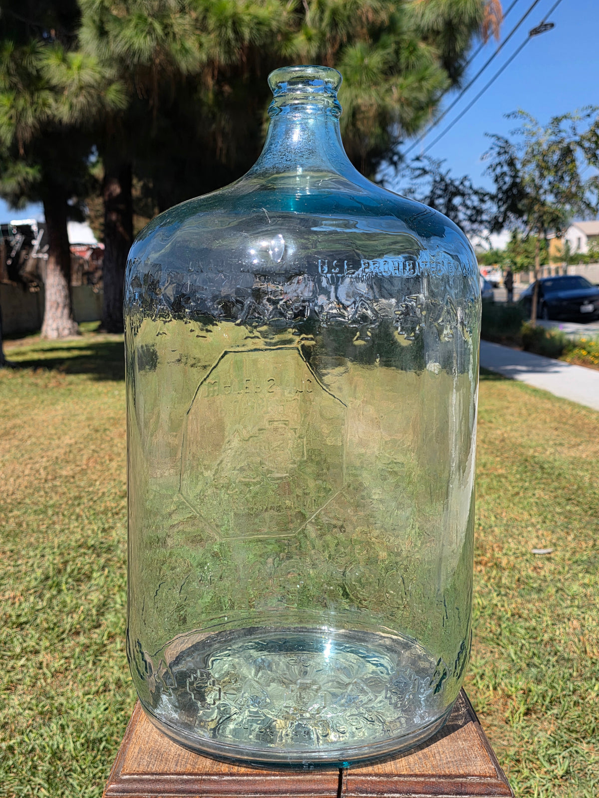Vintage Arrowhead Puritas 5 Gallon Glass Water Bottle Carboy Wood Crate 1962