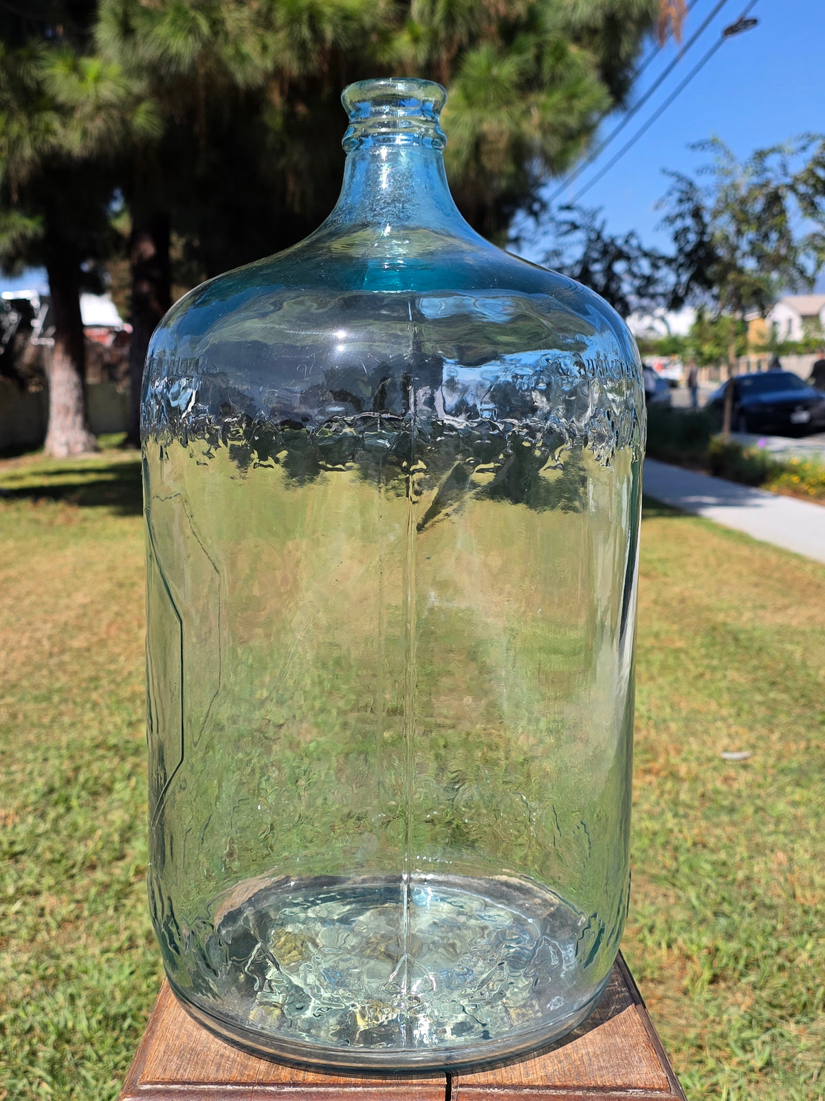 Vintage Arrowhead Puritas 5 Gallon Glass Water Bottle Carboy Wood Crate 1962