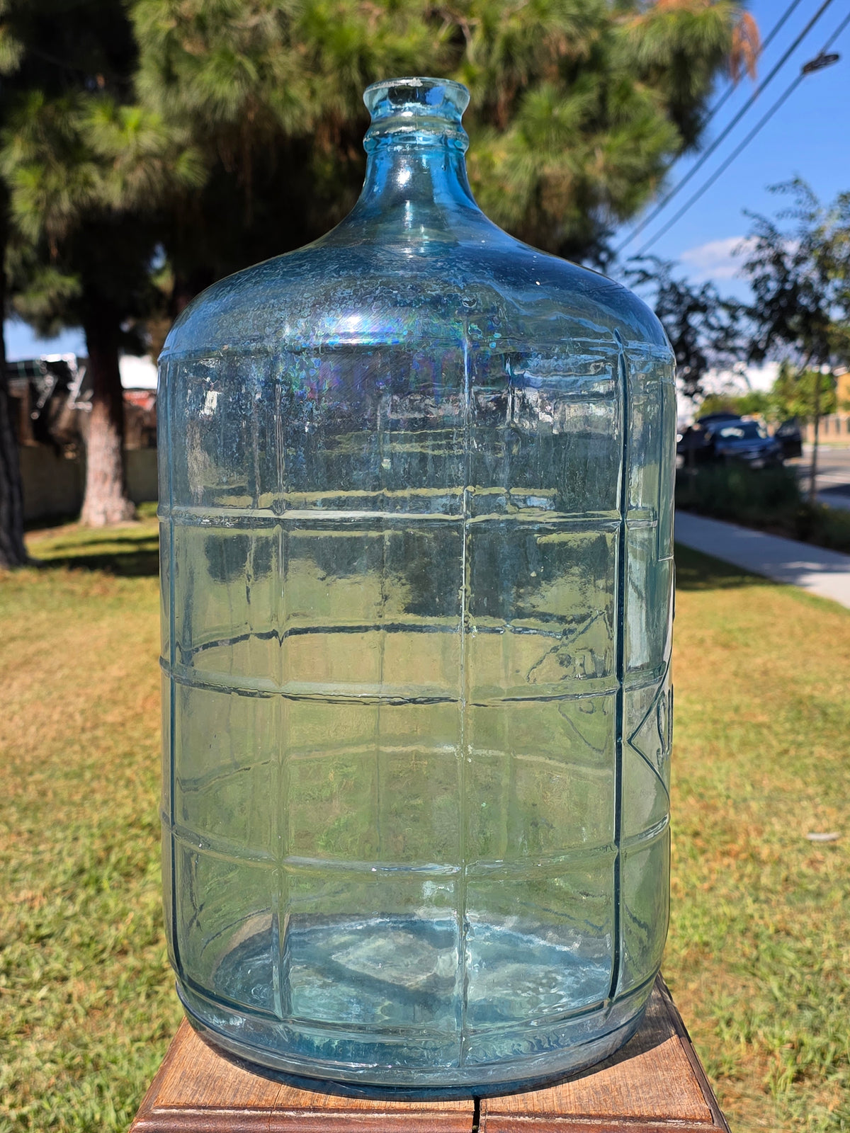 Vintage 1971 Sparklettes Blue Glass Carboy 5 Gallon Water Bottle Jug Los Angeles