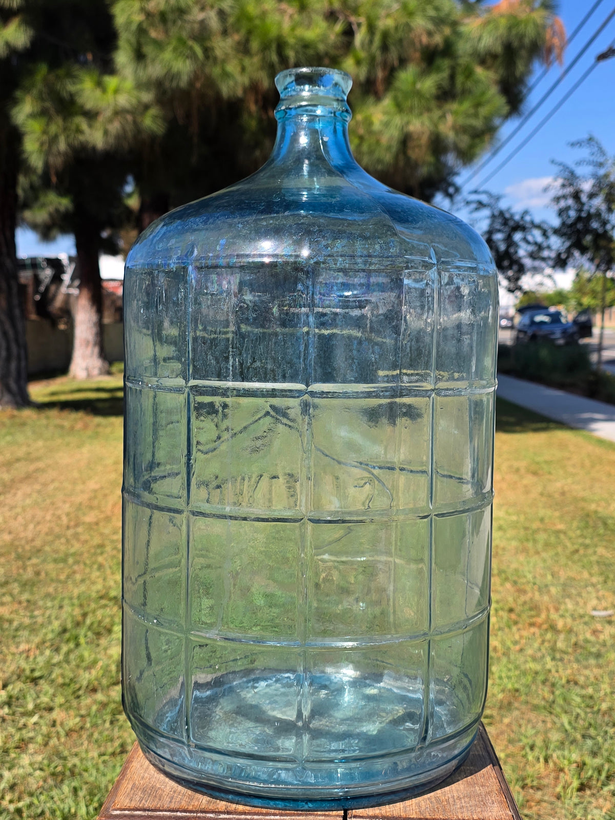 Vintage 1971 Sparklettes Blue Glass Carboy 5 Gallon Water Bottle Jug Los Angeles
