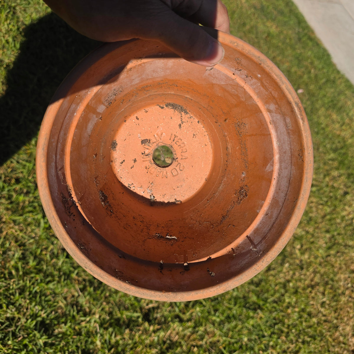 Pair of 2 ITERRA 20 Terracotta Planters Clay Flower Pots Made in Italy 8" Vtg
