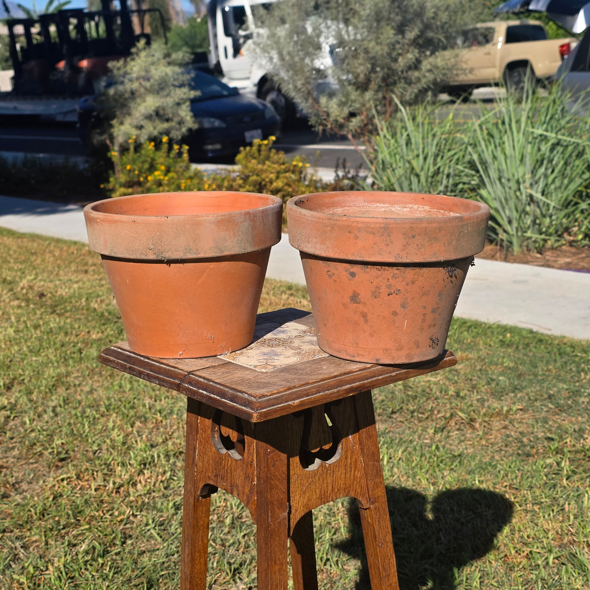 Pair of 2 Vintage ITERRA Terracotta Planter 8" Italian Clay Pots (Made in Italy)