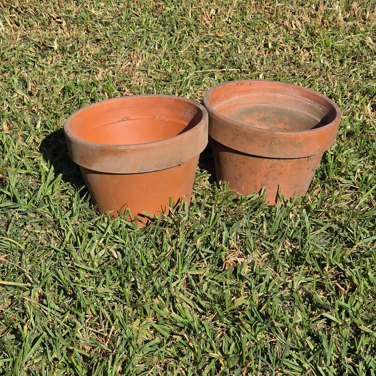 Pair of 2 Vintage ITERRA Terracotta Planter 8" Italian Clay Pots (Made in Italy)