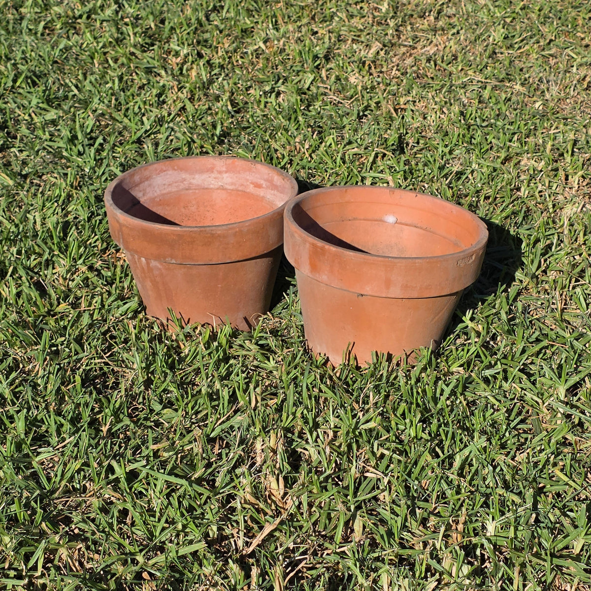 Pair of 2 Vintage ITERRA Terracotta Planter 8" Italian Clay Pots (Made in Italy)