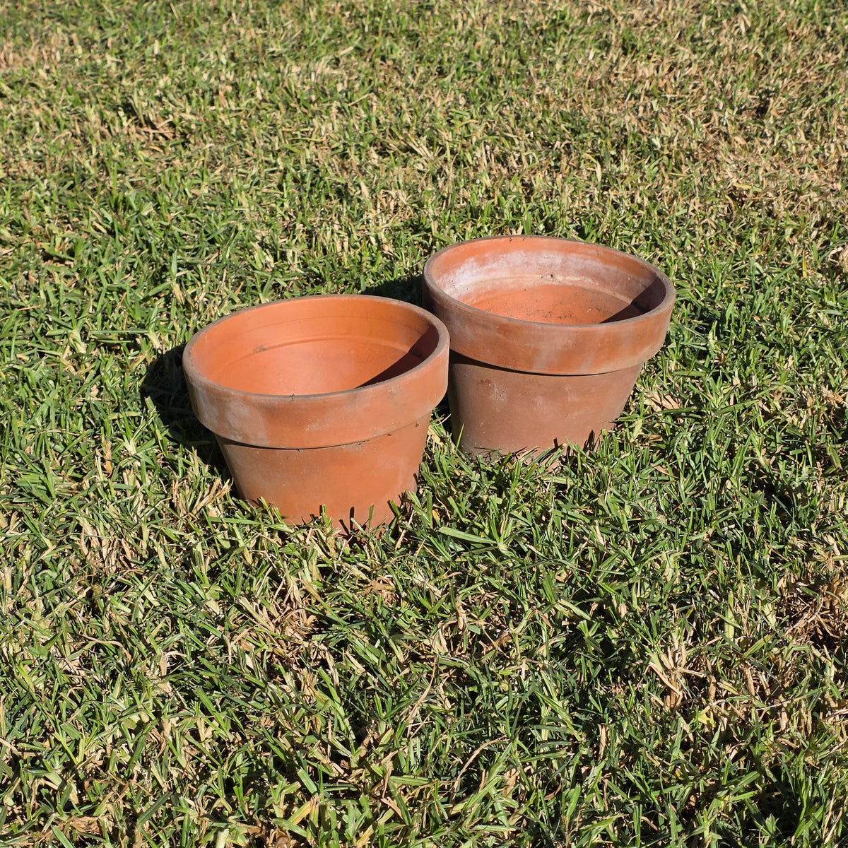 Pair of 2 Vintage ITERRA Terracotta Planter 8" Italian Clay Pots (Made in Italy)