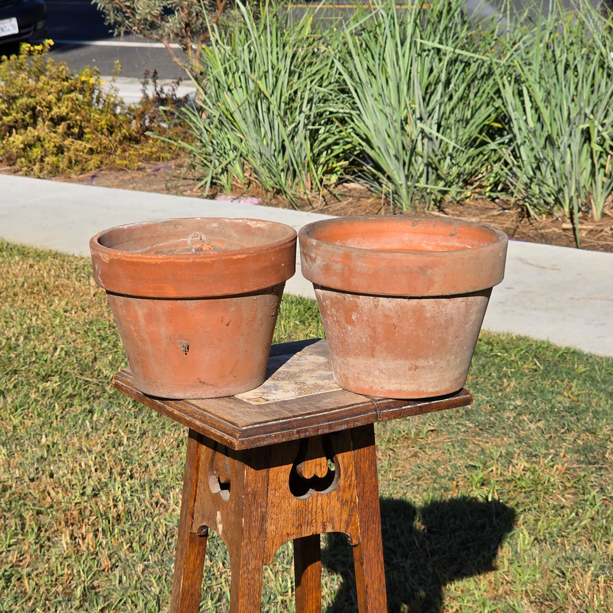 Pair of 2 Vintage ITERRA Terracotta Planter 8" Italian Clay Pots (Made in Italy) (Copy)