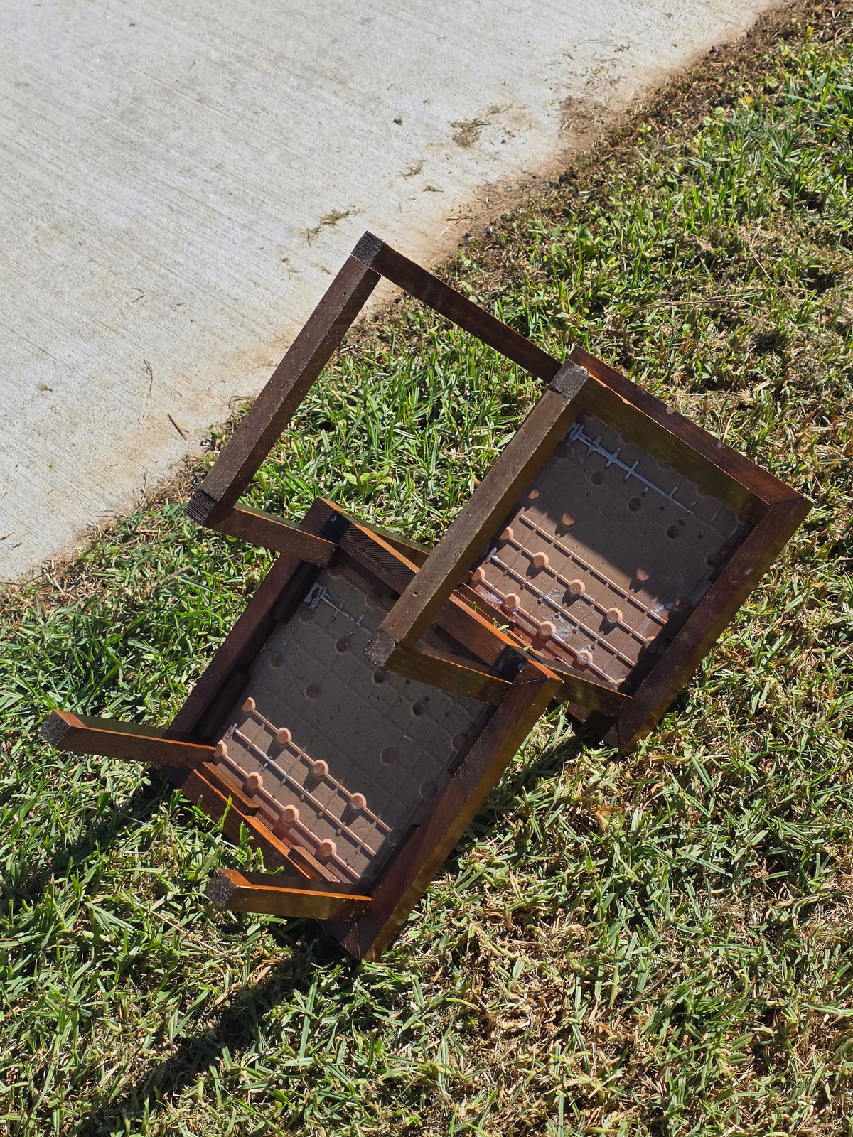 Vintage MCM 2 Tier Wood Plant Stand Italy Tile Top Buffet Food Server Table Rise