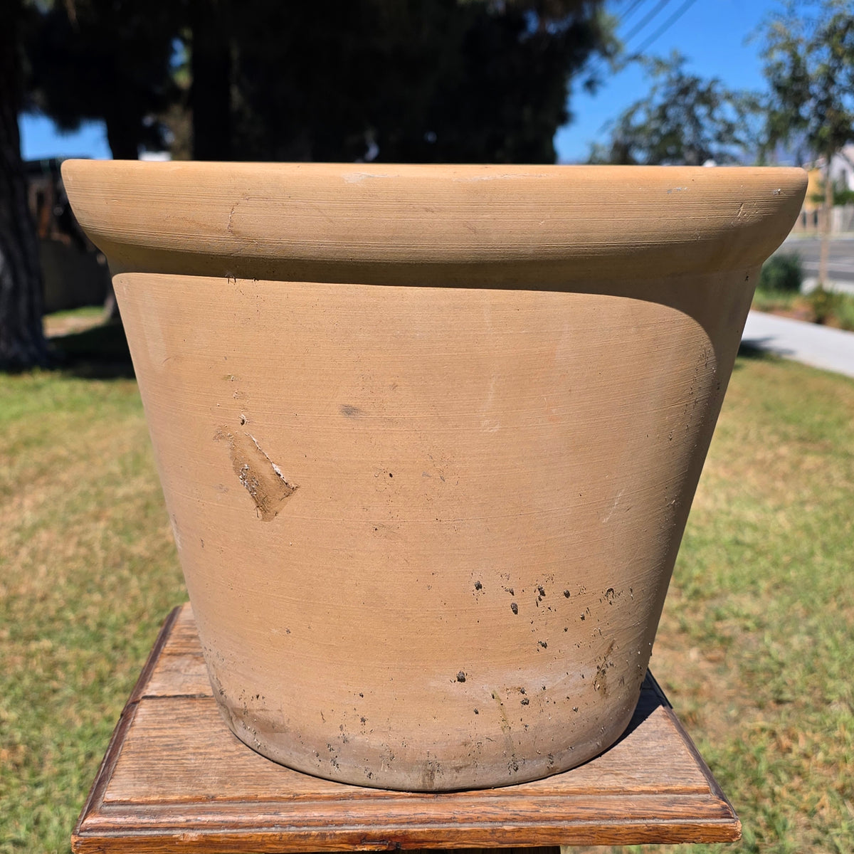 Vintage US Pottery Terracotta Planter 12" MCM Large Clay Flower Pot Made in USA