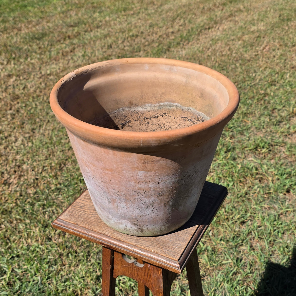 Vintage 13" Terracotta Planter Pot Heavy Duty Clay Garden Flower Mid Century USA