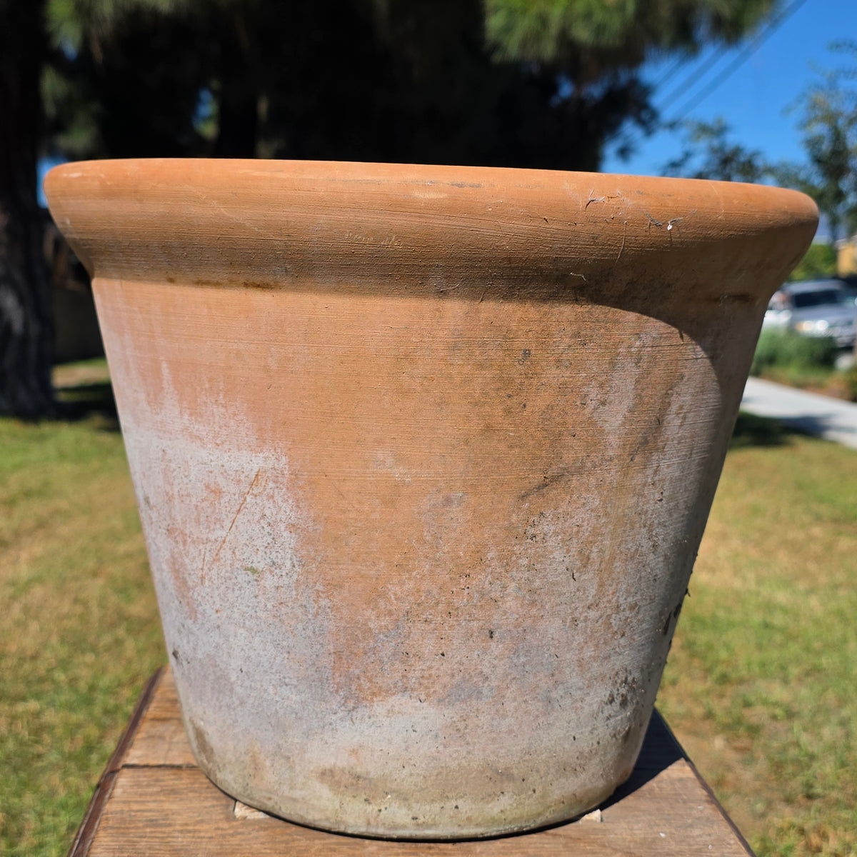 Vintage 13" Terracotta Planter Pot Heavy Duty Clay Garden Flower Mid Century USA
