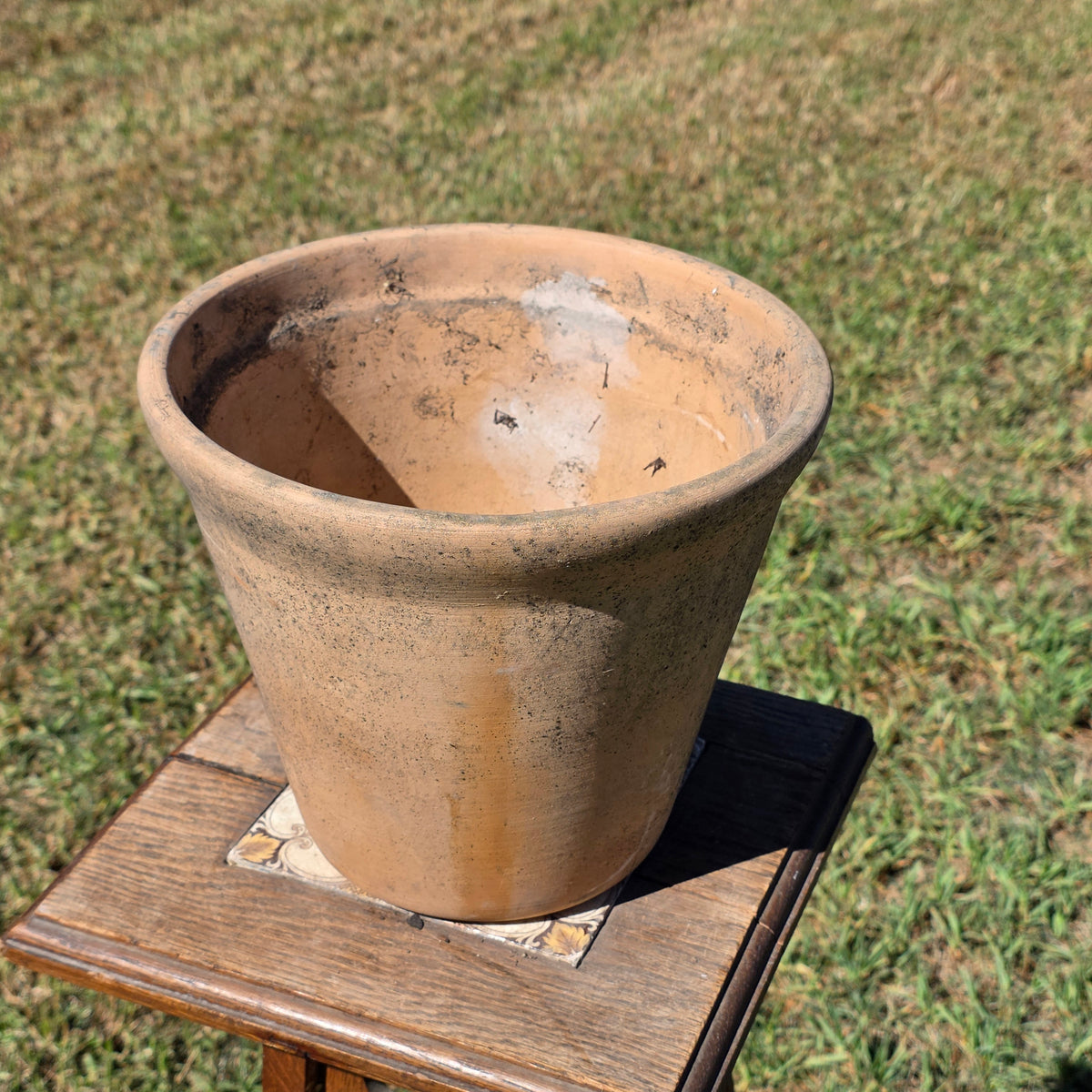 Vintage Terracotta Planter Pot Weathered Clay 10" Flower Rustic Patina Standard