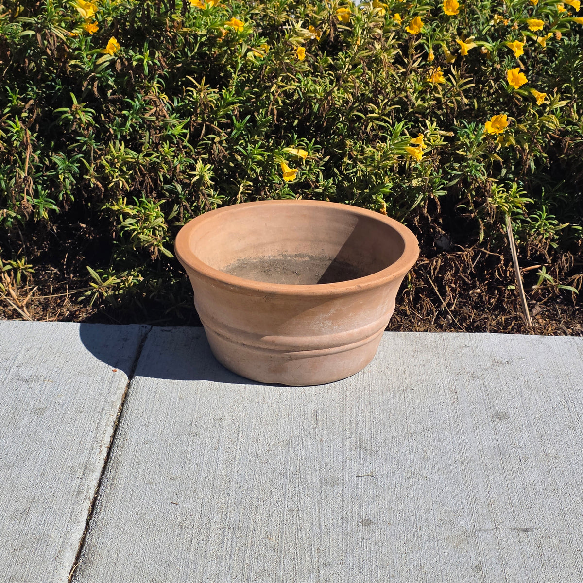Vtg US Pottery Terracotta Planter Pot Clay Flower Bowl 11.5" Made in USA Patina