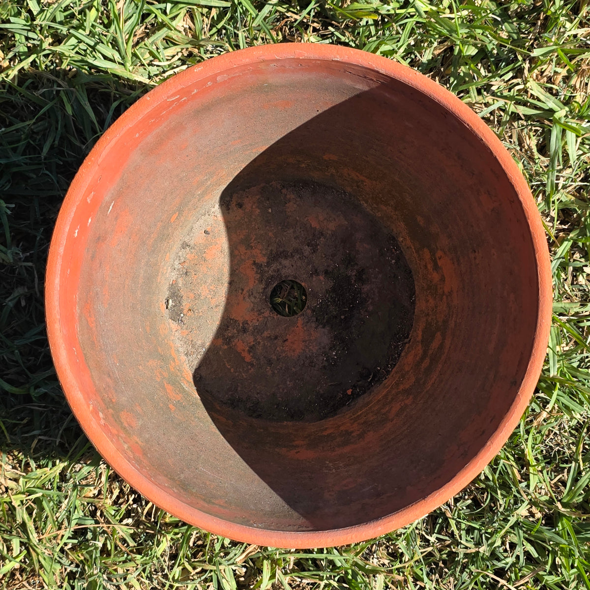 Vintage Terracotta Clay Planter Pot 10" Azalea Squat Shallow Flower Garden Aged