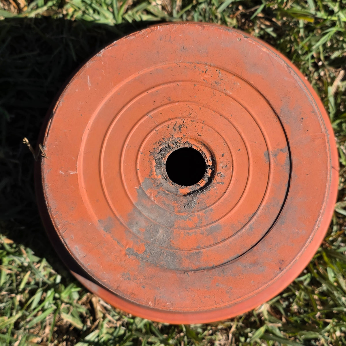 Vintage Terracotta Clay Planter Pot 10" Azalea Squat Shallow Flower Garden Aged