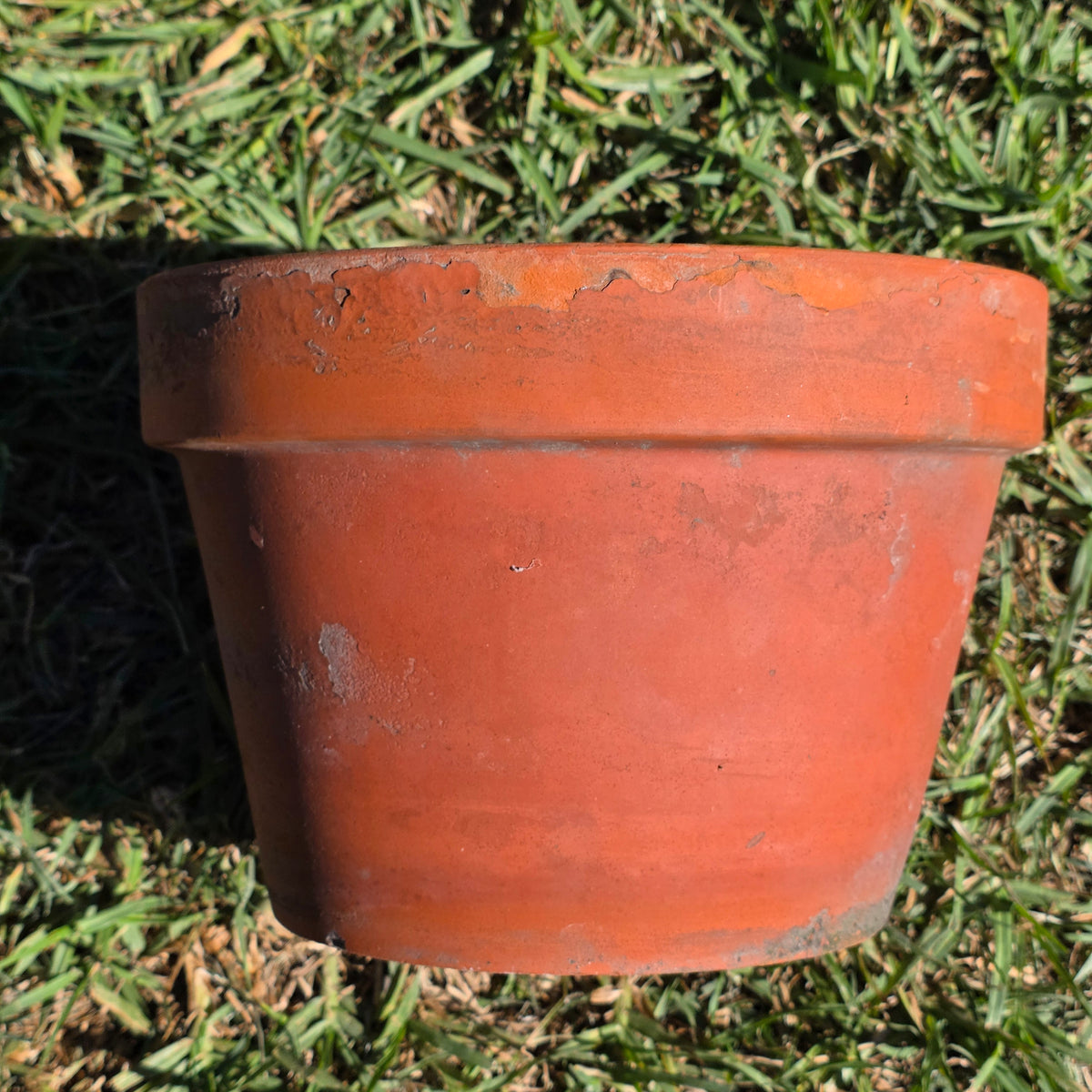 Vintage Terracotta Clay Planter Pot 10" Azalea Squat Shallow Flower Garden Aged
