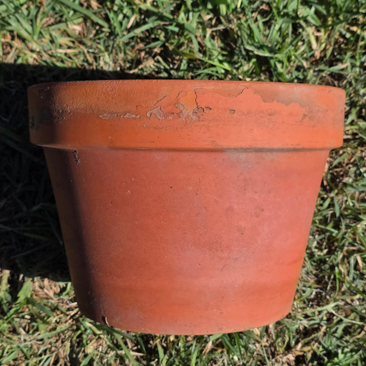 Vintage Terracotta Clay Planter Pot 10" Azalea Squat Shallow Flower Garden Aged