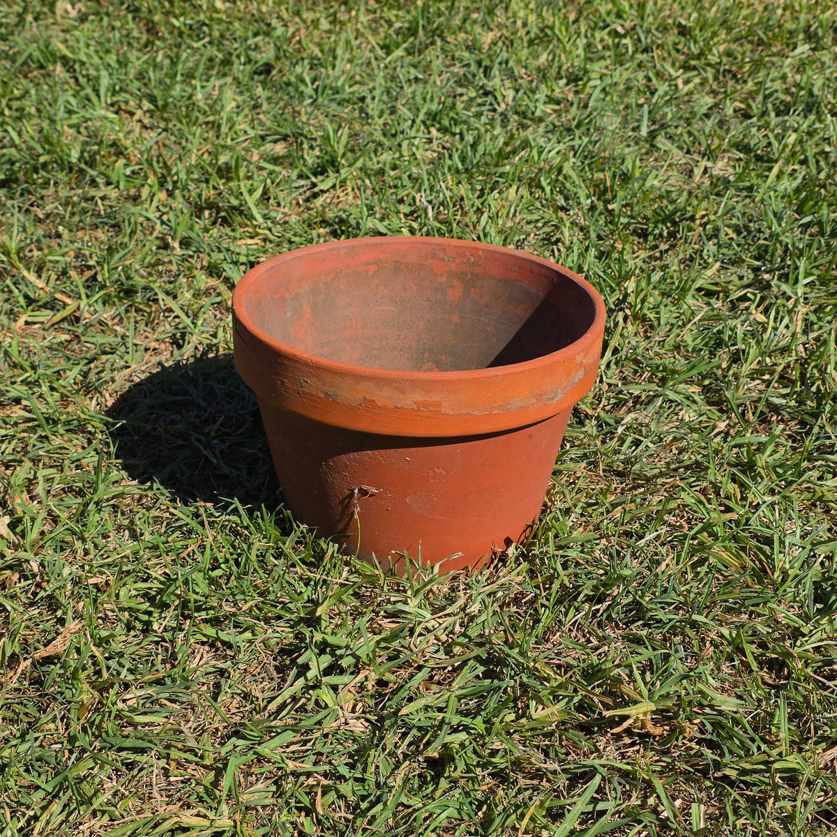 Vintage Terracotta Clay Planter Pot 10" Azalea Squat Shallow Flower Garden Aged
