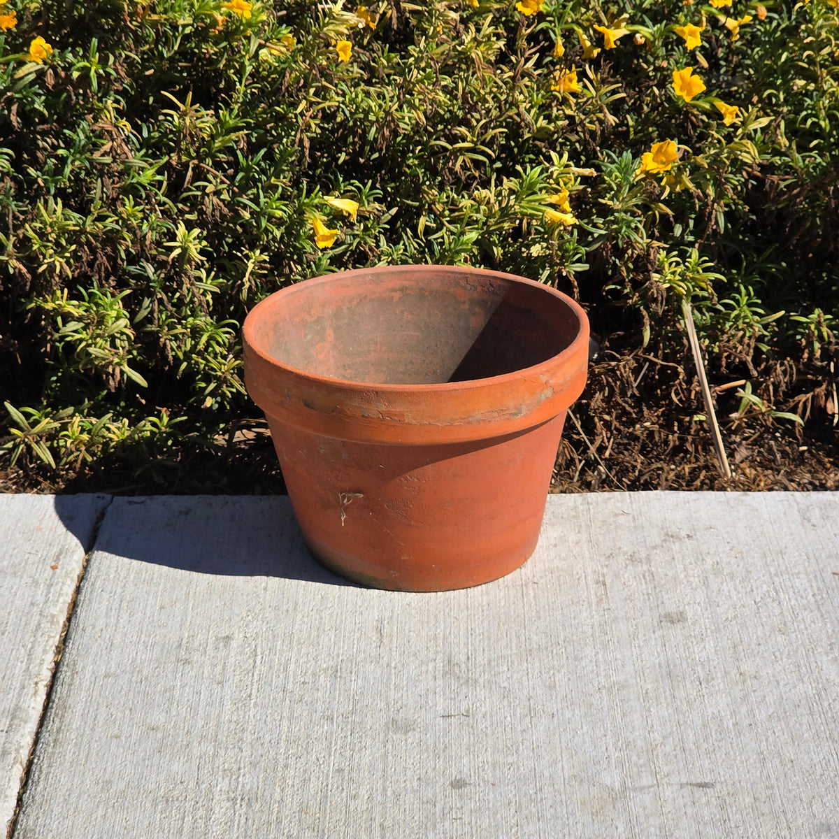Vintage Terracotta Clay Planter Pot 10" Azalea Squat Shallow Flower Garden Aged