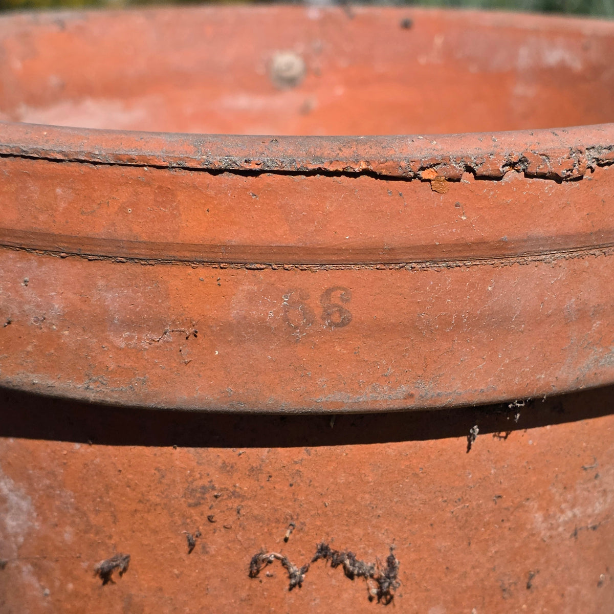 Vtg Italian Terracotta Clay Planter Pot 8" Azalea Squat Stamped 38 Italy Garden