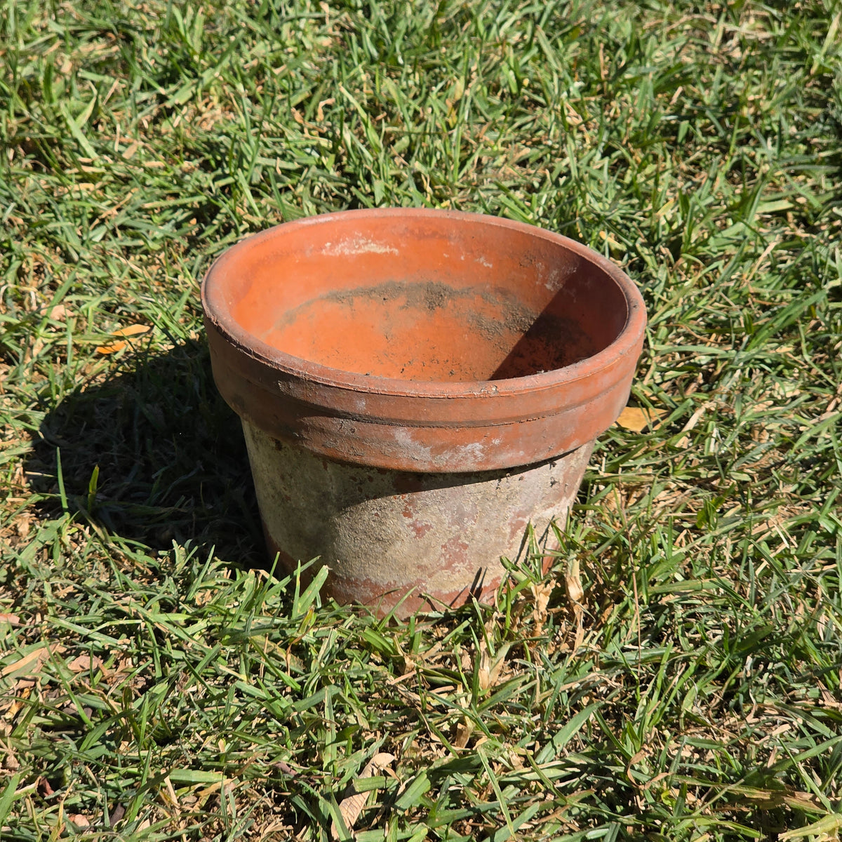 Vtg Italian Terracotta Clay Planter Pot 8" Azalea Squat Stamped 38 Italy Garden