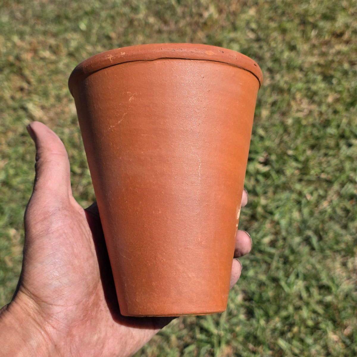 Vintage Deroma Italy Terracotta Tall Planter Pots Set of 2 Clay Long Tom Rose