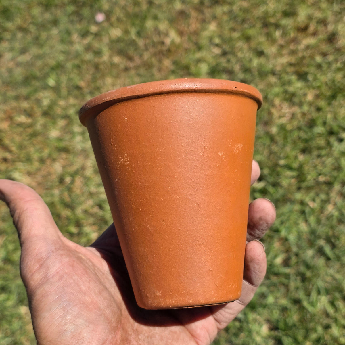 Vintage Deroma Italy Terracotta Tall Planter Pots Set of 2 Clay Long Tom Rose