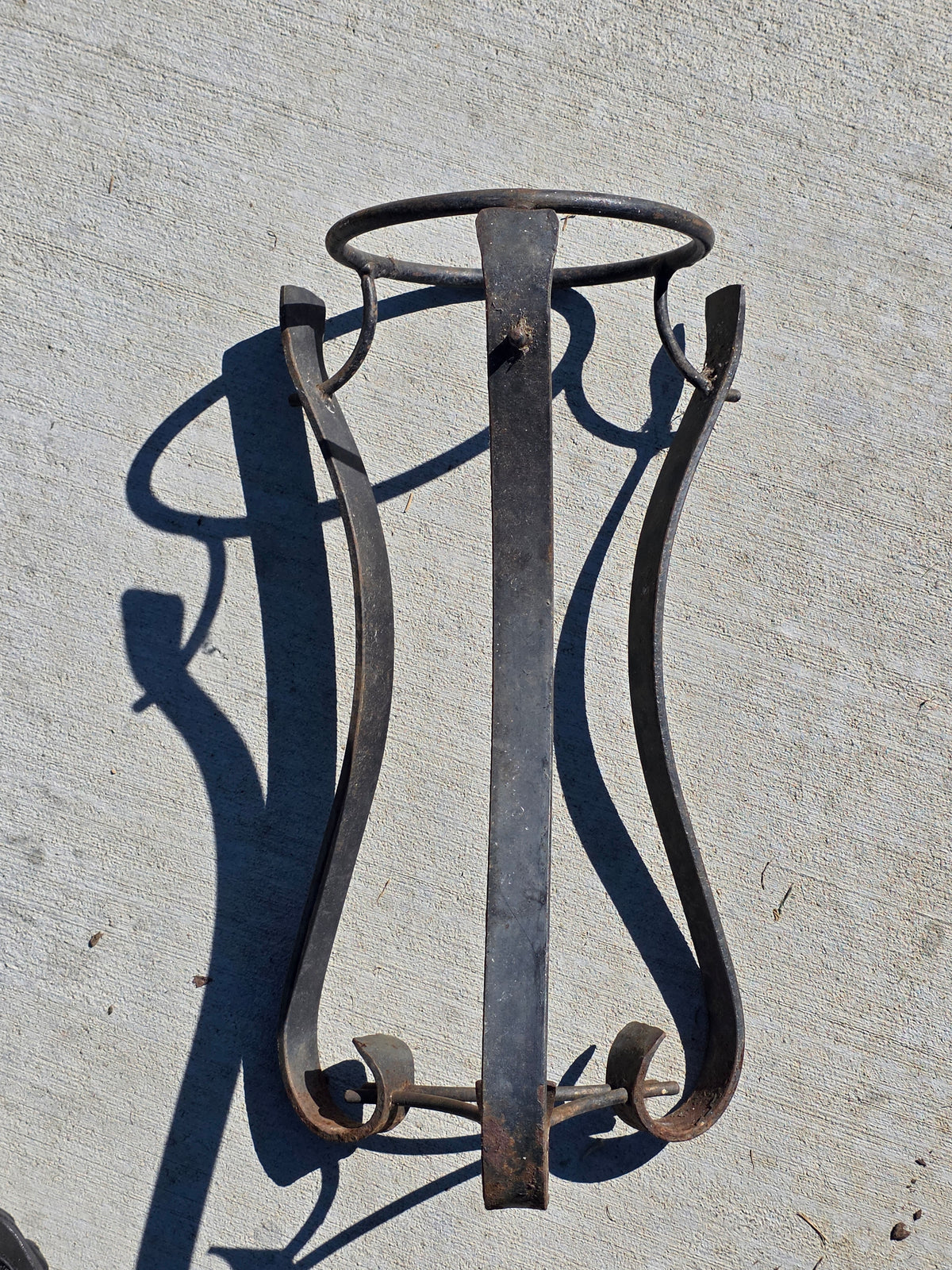Vintage Wrought Iron Plant Stand Spanish Revival Forged Metal Craftsman Patio
