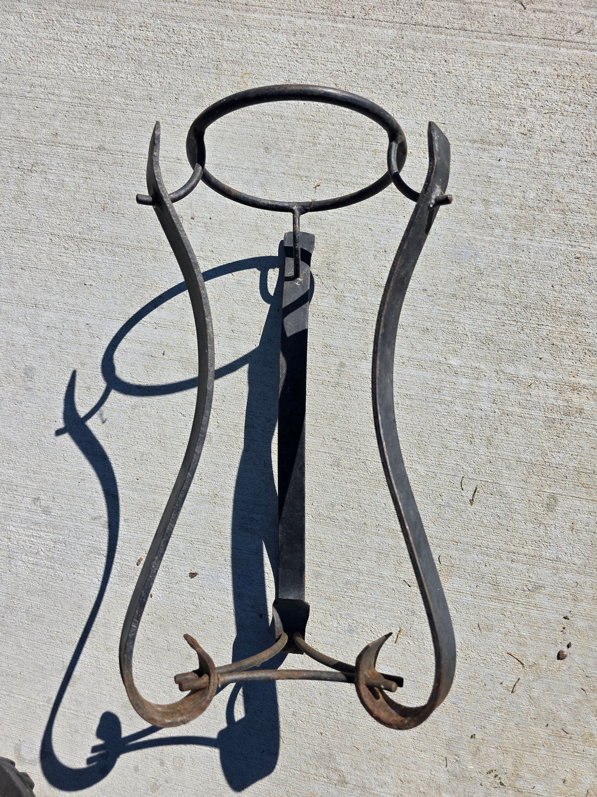 Vintage Wrought Iron Plant Stand Spanish Revival Forged Metal Craftsman Patio