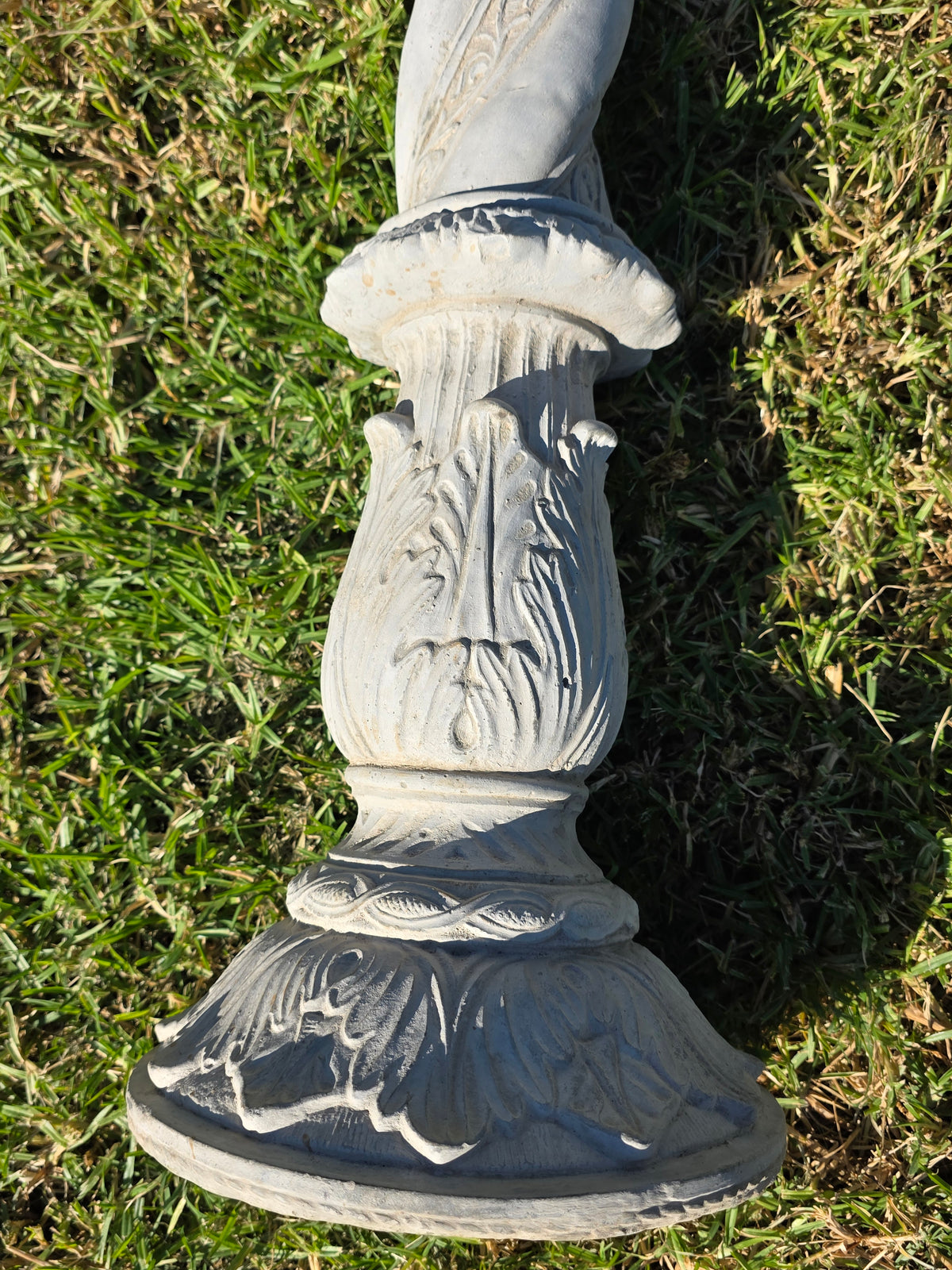 Vintage Solomonic Barley Twist Garden Column Pedestal Cast Stone Plant Stand 39"