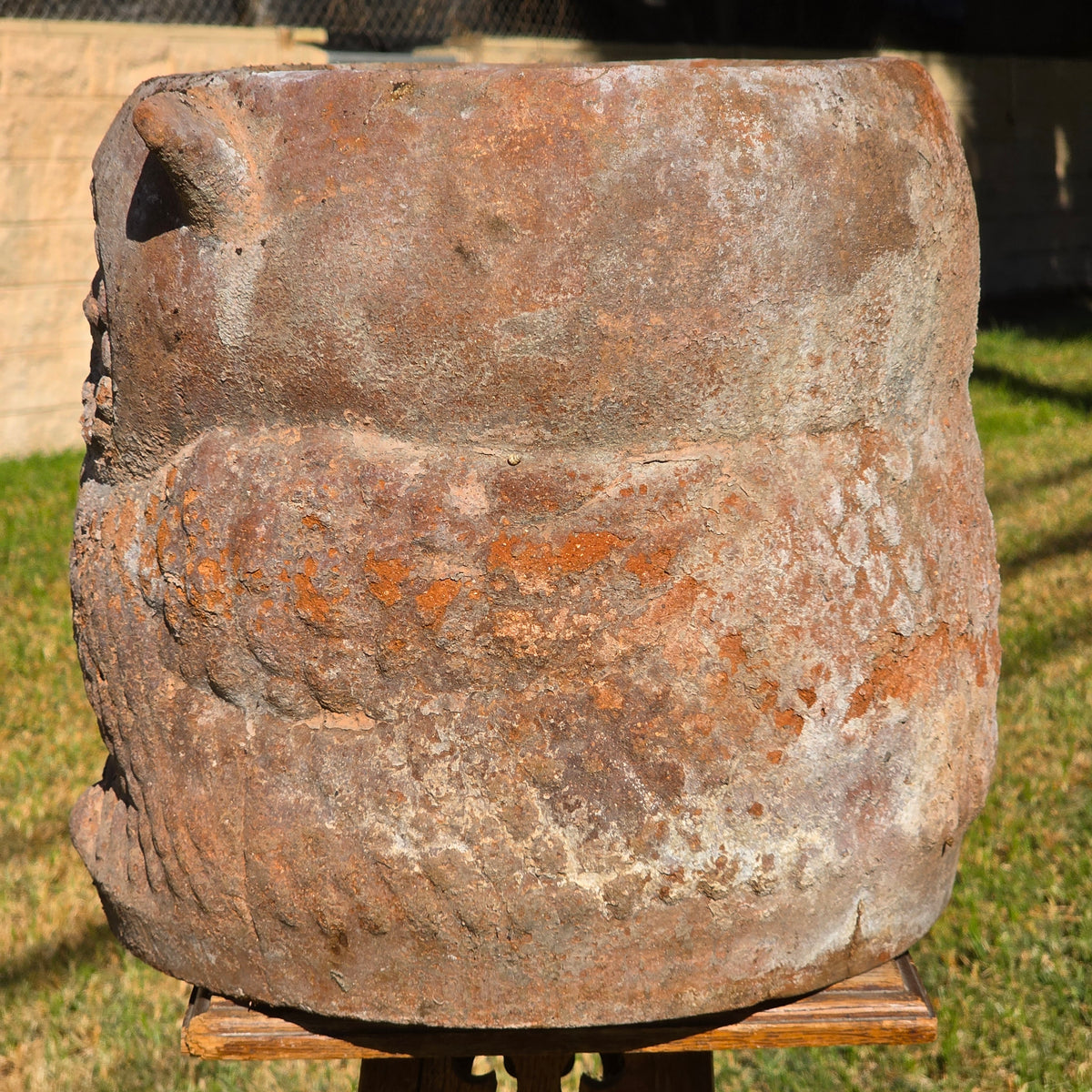 Vintage Large Owl Planter Heavy Clay Terracotta Pot 1970s Rustic Garden 13"W